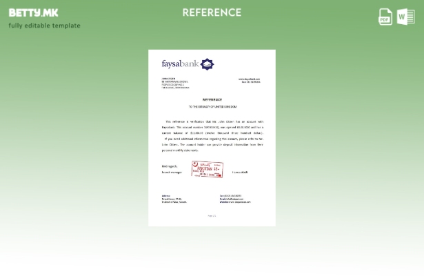 Модерен стилски шаблон за референца на пакистанската банка Фајсал